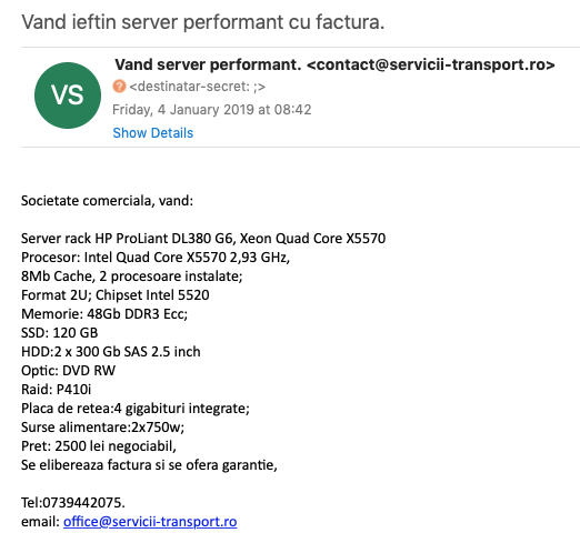 Ce spam mai primim…