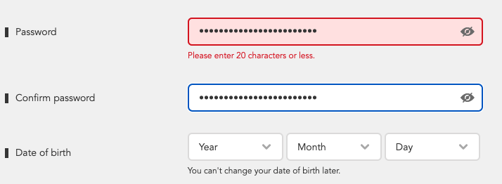 Please use a secure password…