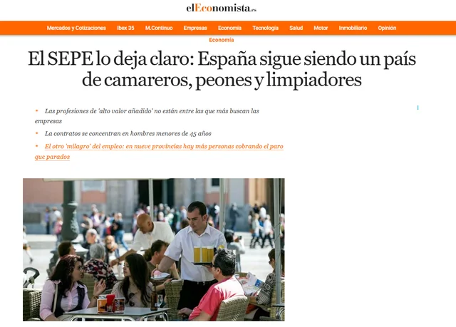 camareros, peones y limpiadores